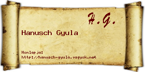 Hanusch Gyula névjegykártya