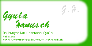 gyula hanusch business card